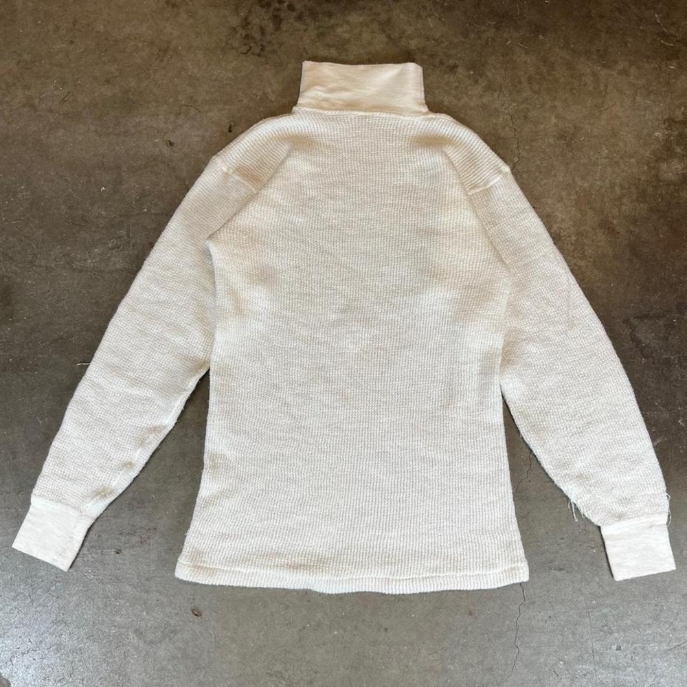 Vintage 80s Cream thermal long sleeve shirt Men's size large